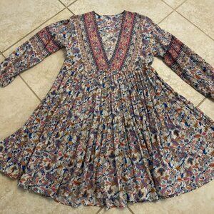 Urban Outfitters Loose multi-tiered dress, multicolor, 100% cotton size 12